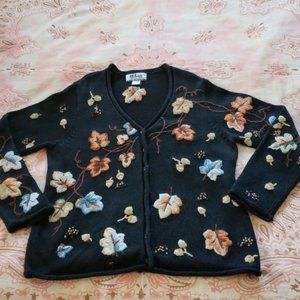 Leaf Embroidered Sweater Fall Season